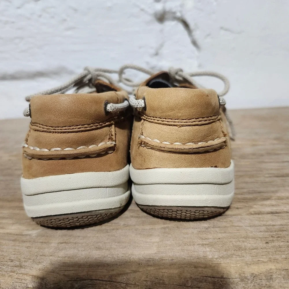 Sperry Top-Sider Boys Gamefish Tan Leather Boat Shoes Loafers 2.5M YB56564